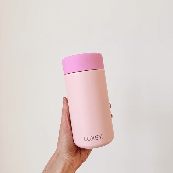 {PRE-ORDER} STRAWBERRY & PINK SALT - Stainless Steel Reusable Cup 12oz