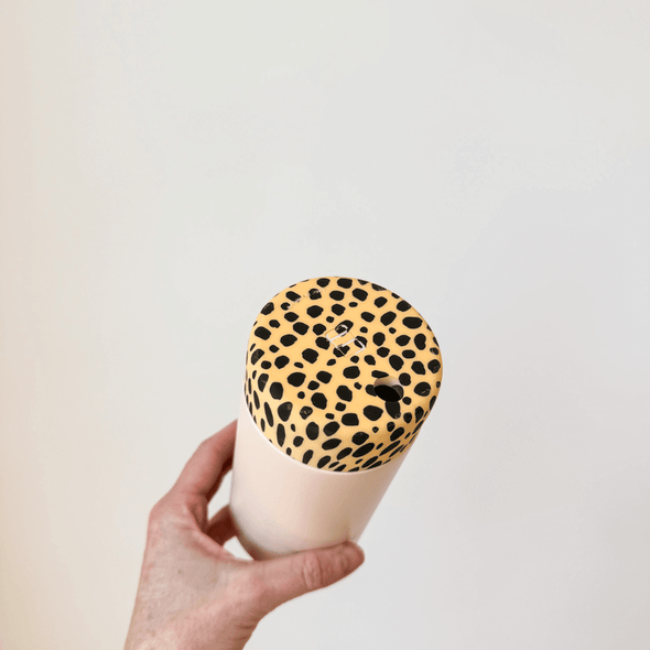 {PREORDER} LEOPARD & PEACH - Insulated Iced Coffee Tumbler