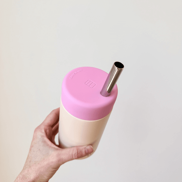 {PREORDER} STRAWBERRY & PEACH - Stainless Steel Reusable Cup 12oZ