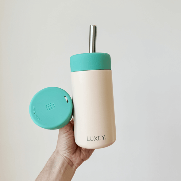 {PREORDER} TEAL & PEACH - Stainless Steel Reusable Cup 12oz