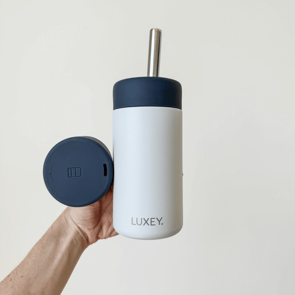 ** PRE-ORDER ** MIDNIGHT BLUE & GRAY - Stainless Steel Reusable Cup 12oz