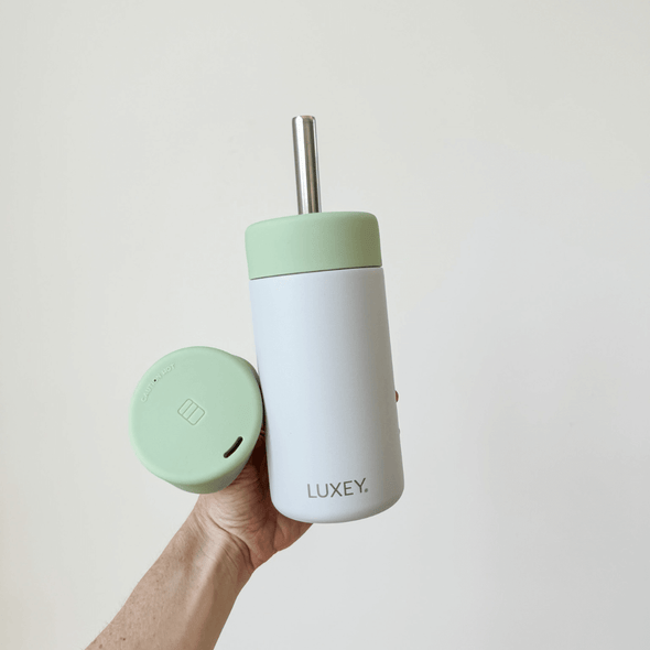 ** PRE-ORDER ** PISTACHIO & GRAY - Stainless Steel Reusable Cup 12oz