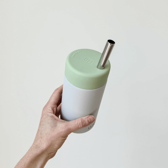 ** PRE-ORDER ** PISTACHIO & GRAY - Stainless Steel Reusable Cup 12oz