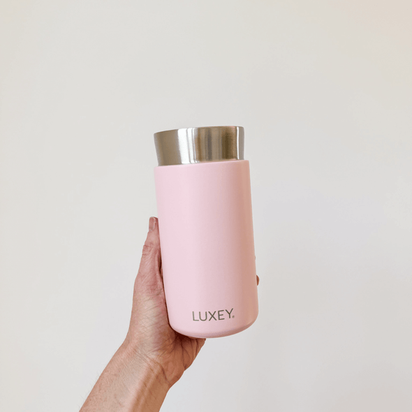 {PRE-ORDER} STRAWBERRY & PINK SALT - Stainless Steel Reusable Cup 12oz