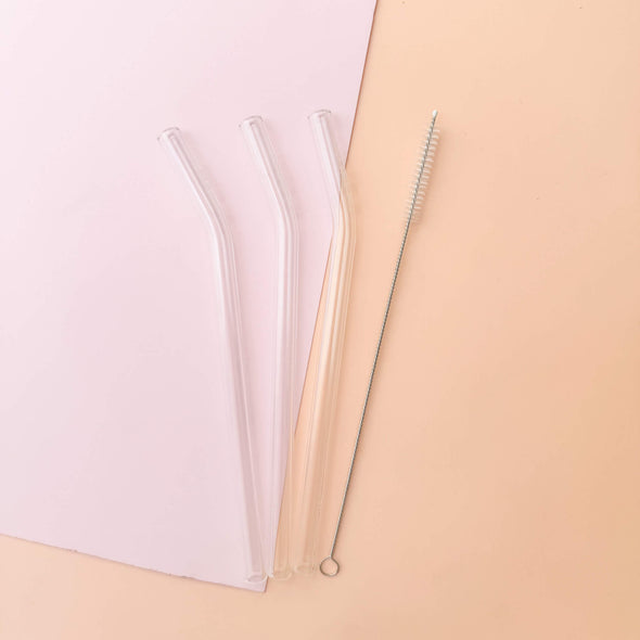 REUSABLE GLASS STRAWS - MEDIUM