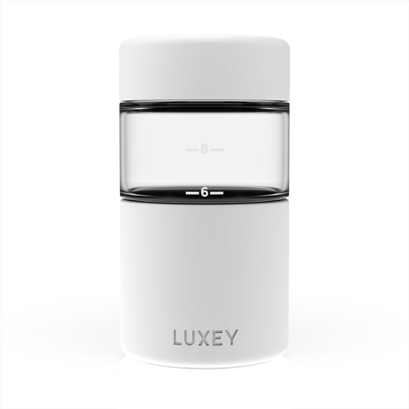 Bright White OriginalLUX Luxey Cup ( 12oz ) Large Size Reusable Glass Coffee Cup